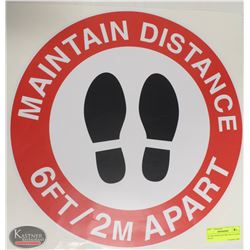 16" RED MAINTAIN DISTANCE FLOOR DECAL