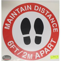 16" RED MAINTAIN DISTANCE FLOOR DECAL