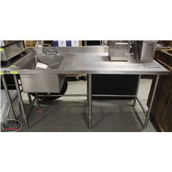 BAILIFF SEIZURE STAINLESS STEEL WORK TABLE W/ SINK & FAUCET