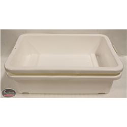 LOT OF 2 NEW 5" DEEP TOTE BOXES / BUS PANS