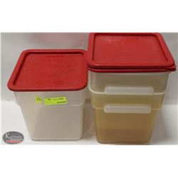 LOT OF 3 DRY INGREDIENT BINS, 8 QUART