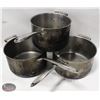 Image 1 : LOT OF 3 STAINLESS SAUCE PANS