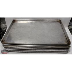 STACK OF 5 ALUMINUM SHEET PANS