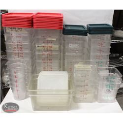LARGE BOX OF ASSORTED DRY INGREDIENT BINS WITH