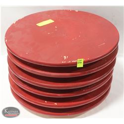 STACK OF 6 RED WOOD LAZY SUSANS