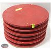 Image 1 : STACK OF 6 RED WOOD LAZY SUSANS