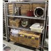 Image 1 : 3 TIER GREY WIRE RACK ON CASTERS, 59 X 24 X 65