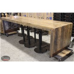 HEAVY DUTY RUSTIC WOOD TABLE, 139 X 40 X 35