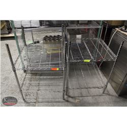 K2) BAILIFF SEIZURE LOT OF 2 - 2 TIER CHROME WIRE RACKS 24"X24"X34