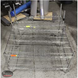 K5) BAILIFF SEIZURE LOT OF 2 CHROME WIRE 2-TIER SHELVING UNITS