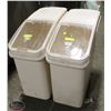 Image 1 : LOT OF 2 ROLLING DRY INGREDIENT BINS W/ CONTENTS