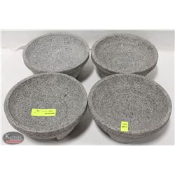 LOT OF 4 GRANITE BOWLS - 8"