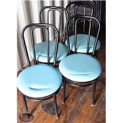 LOT OF 4 METAL & LEATHERETTE DINING CHAIRS