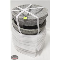 STACK OF 4 NEW 8" GRANITE BOWLS