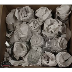 BOX OF ASSORTED GLASSWARE *AS IS