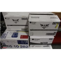 LOT OF 4 ASSORTED PAPER TOWEL & BATHROOM TISSUE