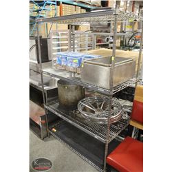 4-TIER CHROME WIRE RACK. 48"X24"X75"
