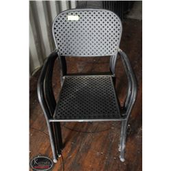 STACK OF 6 METAL OUTDOOR PATIO CHAIRS
