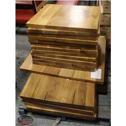 BAILIFF SEIZURE 2 PALLETS OF ASSORTED WOOD TABLE TOPS & TABLE