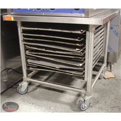 K22) BAILIFF SEIZURE STAINLESS STEEL EQUIPMENT STAND ON CASTORS