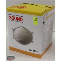 BOX OF 20 N95 PARTICULATE RESPIRATORS