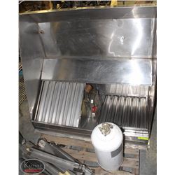 EXHAUST CANOPY VENT HOOD W/ FILTERS & FIRE