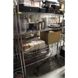 K31) BAILIFF SEIZURE 4-TIER CHROME WIRE RACK 48"X18"X75"
