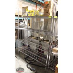 K31) BAILIFF SEIZURE 4-TIER CHROME WIRE RACK 48"X18"X75"