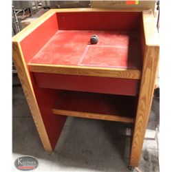 RED MOBILE PEDESTAL 30"X24"X42" *AS IS