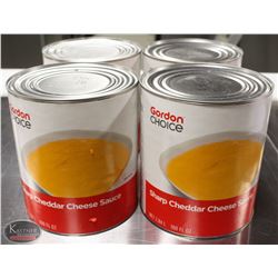 K37) BAILIFF SEIZURE LOT OF 4 - 2.84LCANS OF SHARP CHEDDAR CHEESE