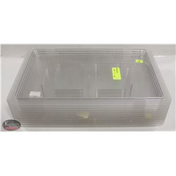 STACK OF 11 POLY CARB TOTE LIDS 18"X12"