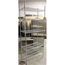 5-TIER CHROME WIRE RACK. 35"X18"X87"