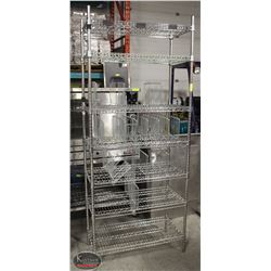 7-TIER CHROME WIRE RACK. 35"X18"X87"