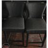 Image 1 : LOT OF 3 GREY LEATHERETTE CHAIRS - 26" SEAT HEIGHT