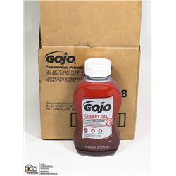 CASE WITH 8 BOTTLES OF CHERRY GOJO