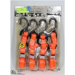 PACK OF 4 NEW HI-VIS TIE DOWN STRAPS