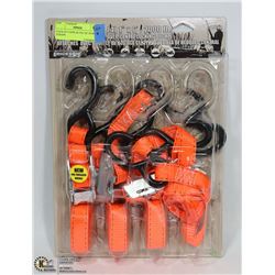 PACK OF 4 NEW HI-VIS TIE DOWN STRAPS