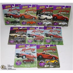 BOX OF 9 JOHNNY LIGHTNING MUSTANG CLASSICS