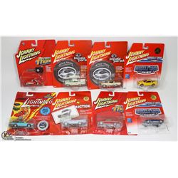 BOX OF 8 JOHHNY LIGHTNING COLLECTOR CARS
