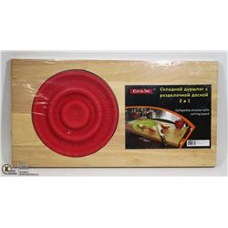 NEW CUTTING BOARD W/ BUILT IN COLLAPSIBLE STAINER