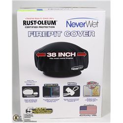 NEW NEVER WET 38" ROUND FIREPIT COVER