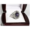 Image 1 : 10K WHITE GOLD IOLITE / WHITE SAPPHIRE RING SIZE