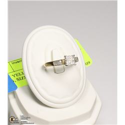 14KT YELLOW GOLD DIAMOND RING, SIZE