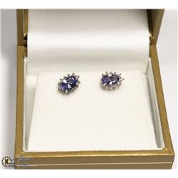 925 STERLING SILVER & TANZANITE STUD EARRINGS