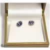 Image 1 : 925 STERLING SILVER & TANZANITE STUD EARRINGS