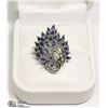 Image 1 : ORNATE 925 SILVER AND SAPPHIRE RING, SIZE