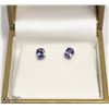 Image 1 : TANZANITE & 925 STERLING SILVER STUD EARRINGS