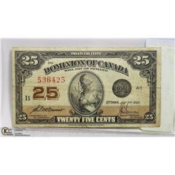 CANADIAN 1923 SHIN PLASTER