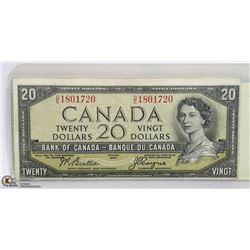 CANDADIAN 1954 DEVILS FACE $20 BILL