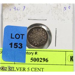 1907 SILVER 5 CENT